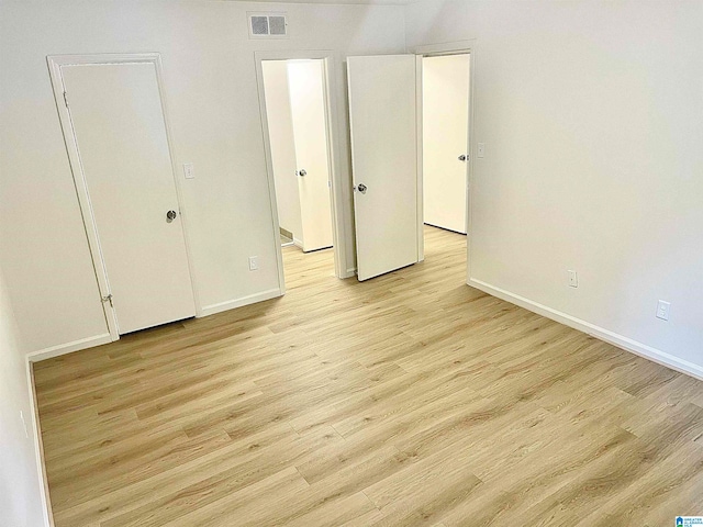 empty room featuring light wood-type flooring