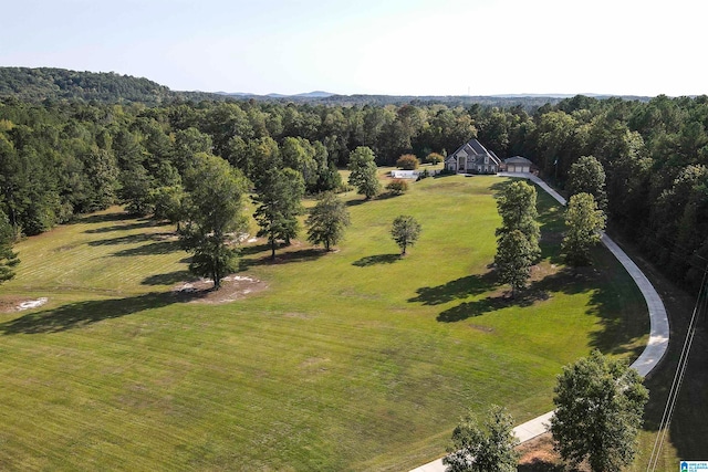 aerial view with a rural view