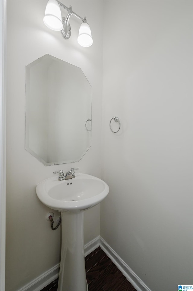 bathroom featuring hardwood / wood-style flooring