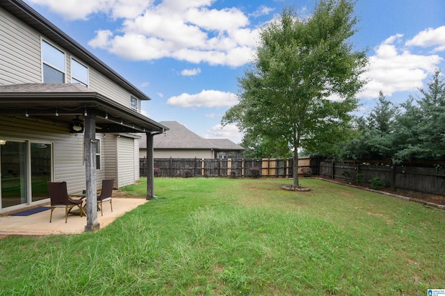 view of yard with a patio area