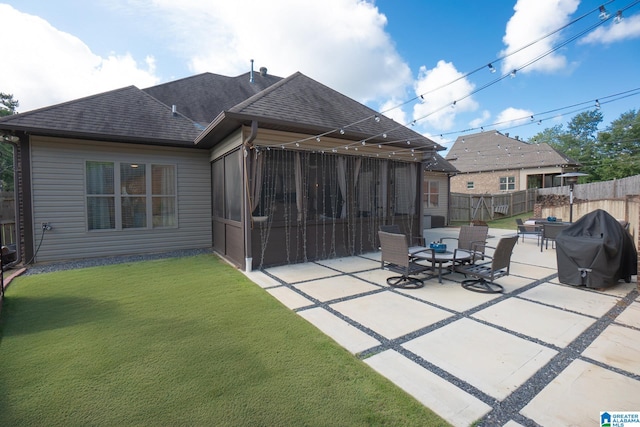 view of patio / terrace featuring a grill