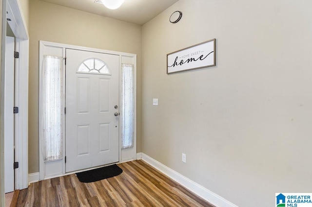 entrance foyer with wood-type flooring