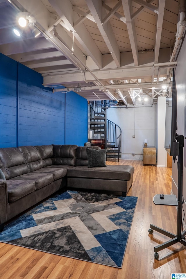 living room featuring wood-type flooring