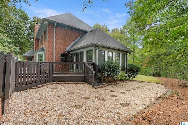 exterior space with a wooden deck