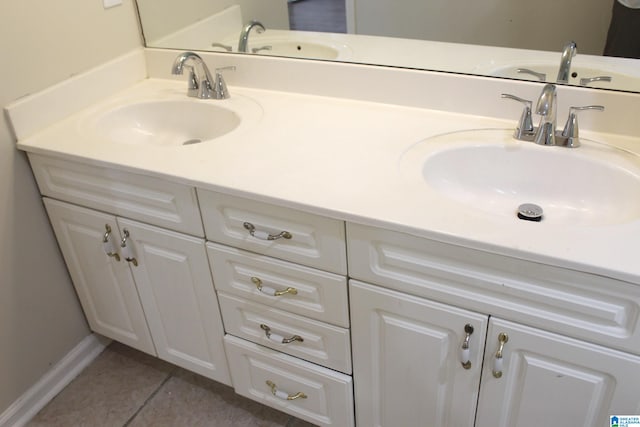 bathroom featuring vanity and tile patterned floors