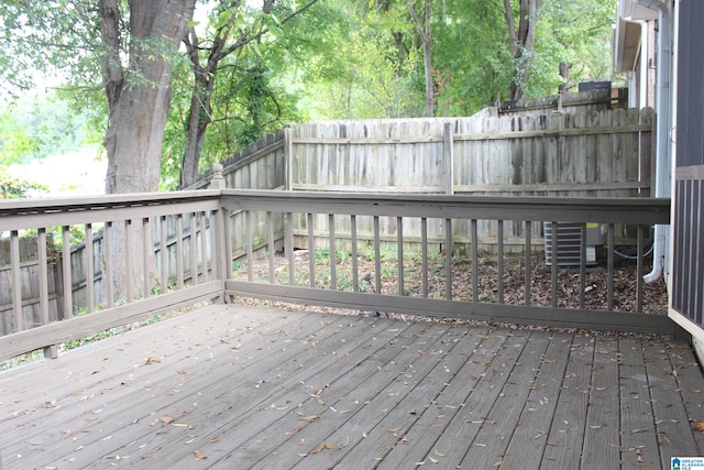 deck with central AC unit