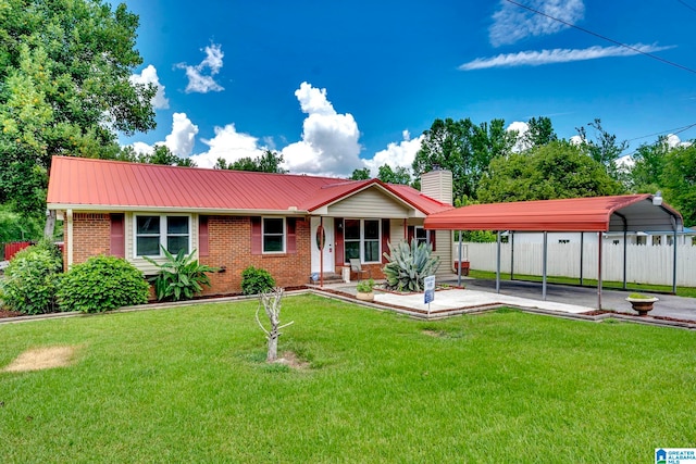 view of front of home featuring a front lawn