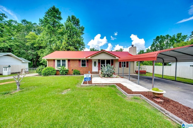 view of front of property with a front yard and a porch