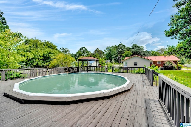 view of pool with a gazebo