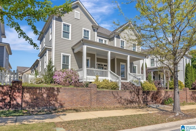 view of front of home with covered porch