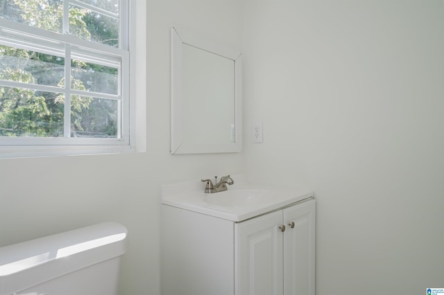 bathroom with toilet and vanity