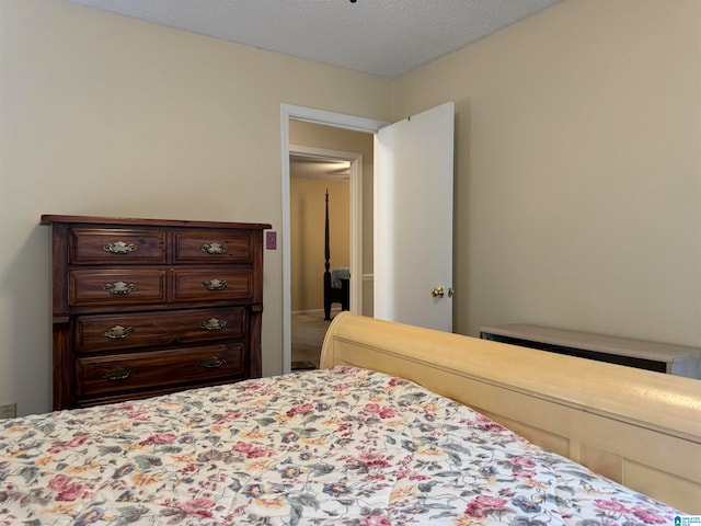 bedroom with a textured ceiling