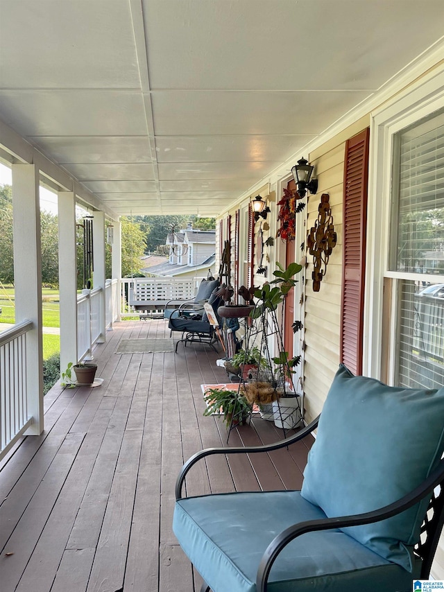 deck with a porch