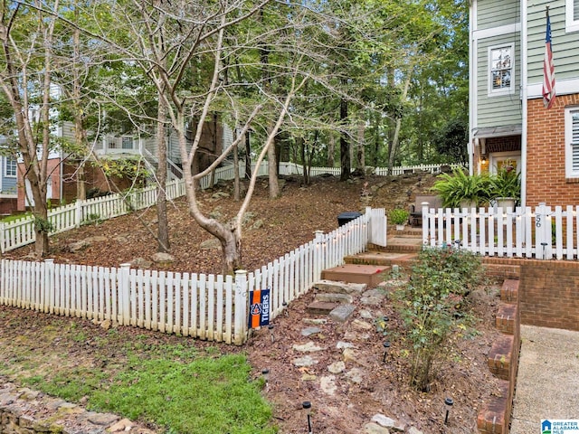 view of yard with a garage