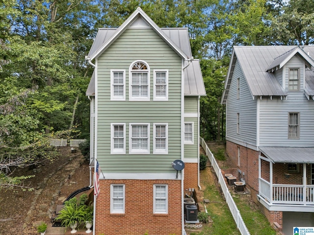 view of front of home featuring central AC unit