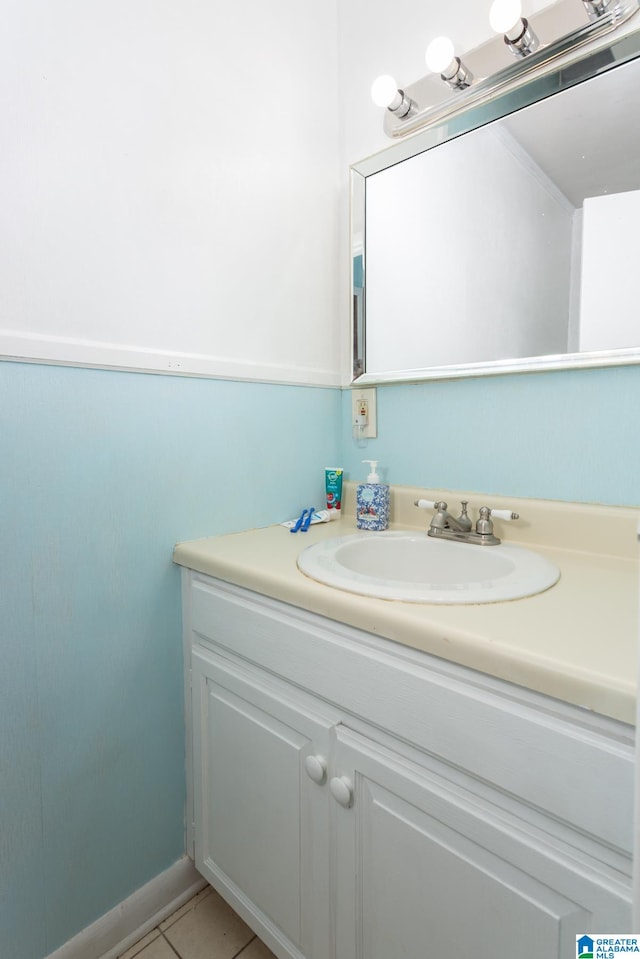 bathroom featuring tile patterned floors and vanity