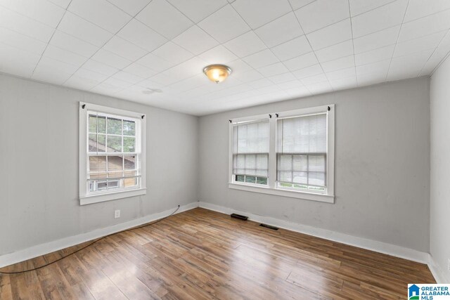 spare room featuring hardwood / wood-style flooring