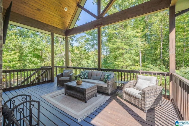 deck with outdoor lounge area