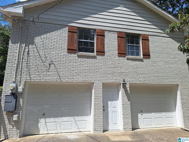 exterior space featuring a garage