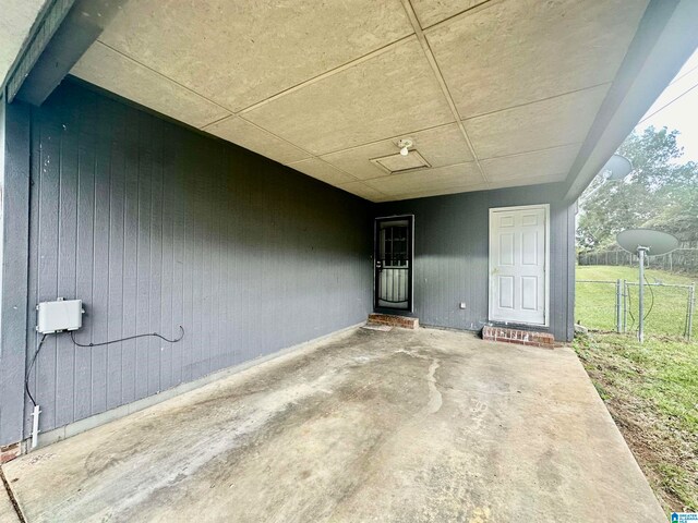 doorway to property with a patio