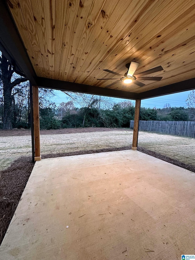 view of patio / terrace with ceiling fan