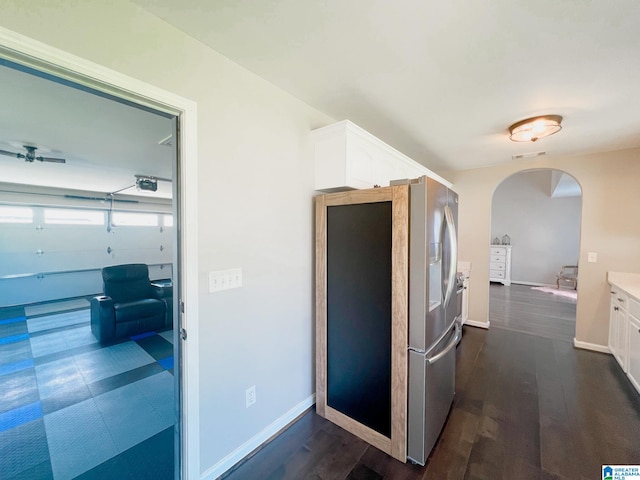 hall featuring dark hardwood / wood-style floors