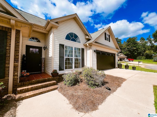 view of front of house featuring a garage