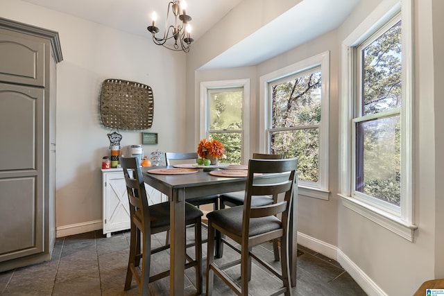 dining room featuring an inviting chandelier