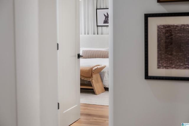 hall featuring light hardwood / wood-style flooring