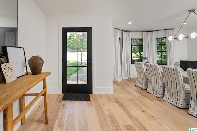 entryway featuring light wood-type flooring