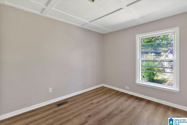 empty room with hardwood / wood-style floors