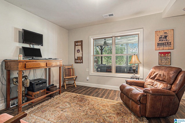 interior space featuring dark hardwood / wood-style floors