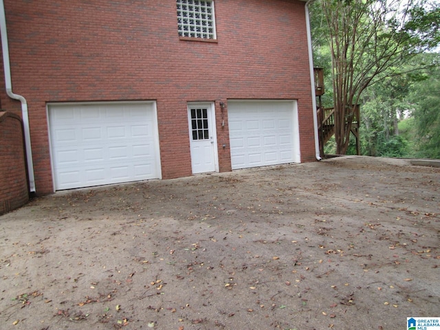 view of garage