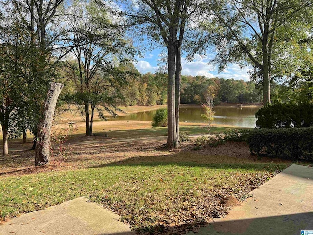 view of yard featuring a water view