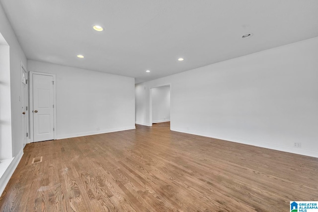 empty room with light wood-type flooring