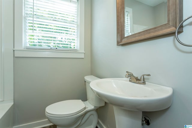 bathroom with sink and toilet