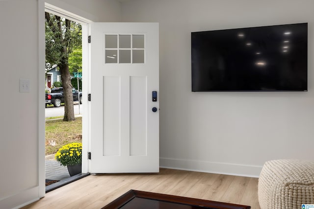 entrance foyer with hardwood / wood-style flooring