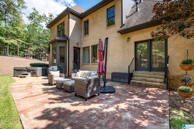 view of patio / terrace featuring an outdoor hangout area and grilling area