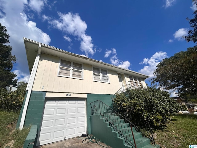 front of property with a garage