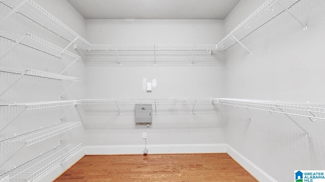 spacious closet with wood-type flooring