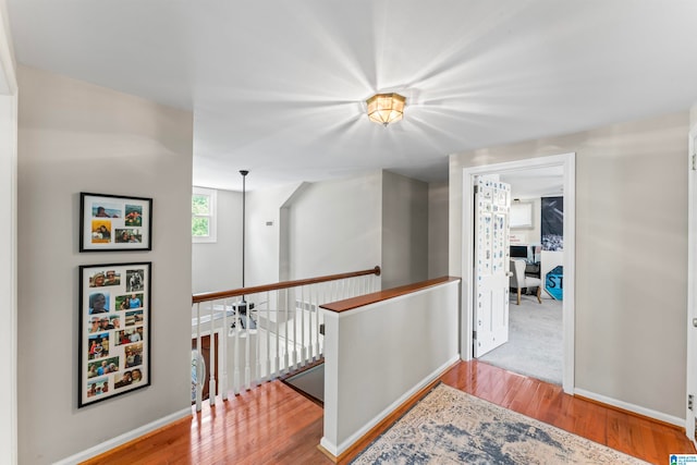 hallway with light wood-type flooring