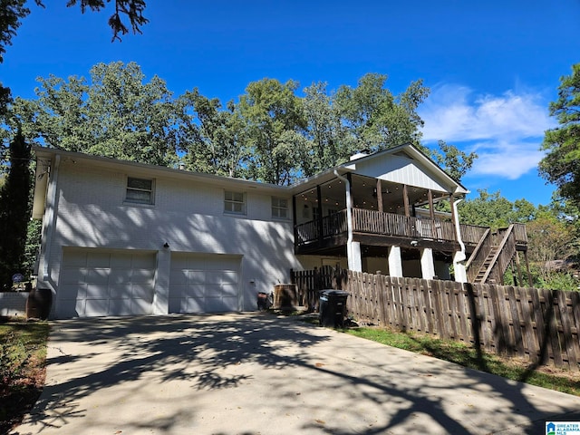 view of front of home featuring a garage