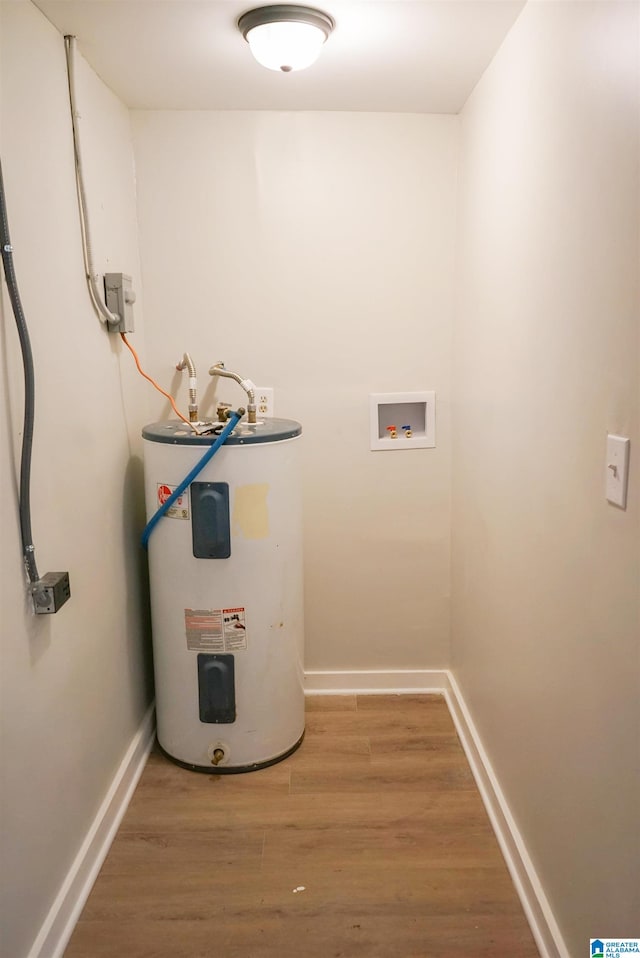 utility room with water heater