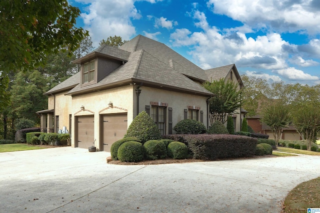 view of home's exterior with a garage