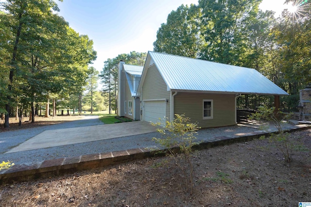 view of garage