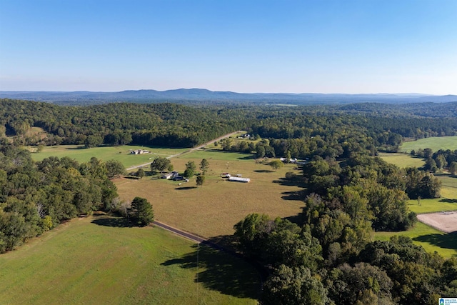 bird's eye view with a rural view and a mountain view