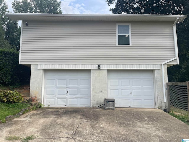 view of garage