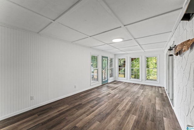 spare room with dark wood-type flooring