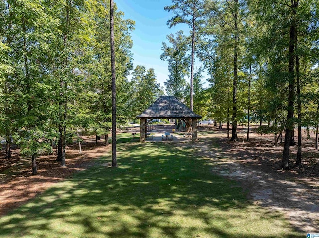 view of yard featuring a gazebo