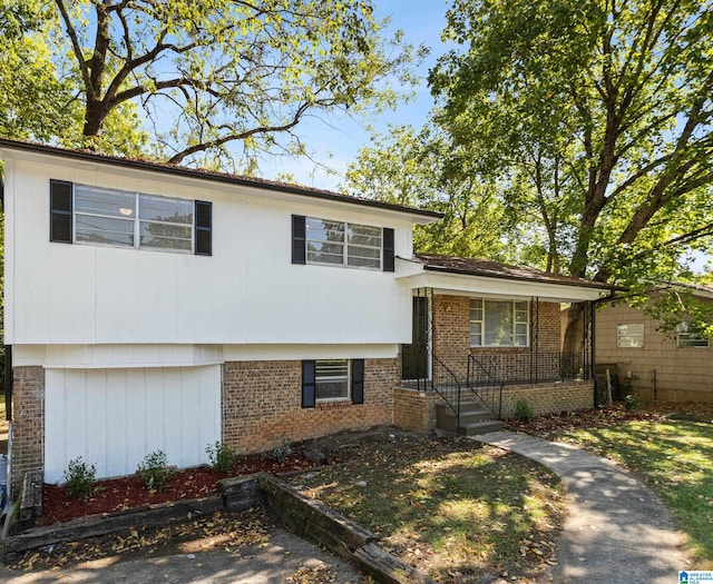 view of split level home